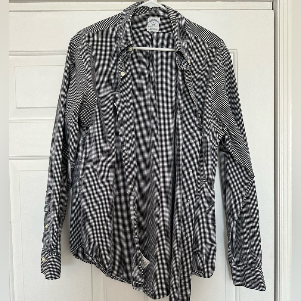 Brooks Brothers Checkered Button Up- Large